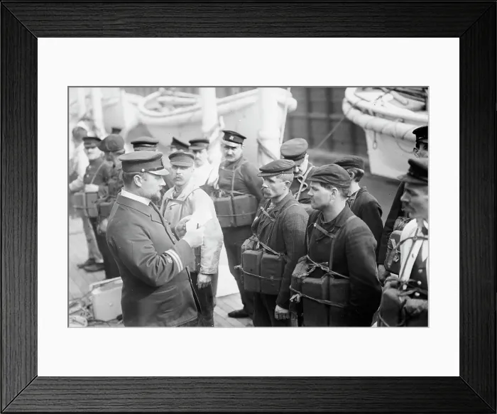Framed Print : Life boat drill KAISER WILHELM II, between c1910 and c1915. Creator: Bain News Service