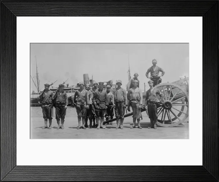 Framed Print : Sanitary squad from MICHIGAN at Vera Cruz, 1914. Creator: Bain News Service Framed Print : Sanitary squad from MICHIGAN at Vera Cruz, 1914. Creator: Bain News Service