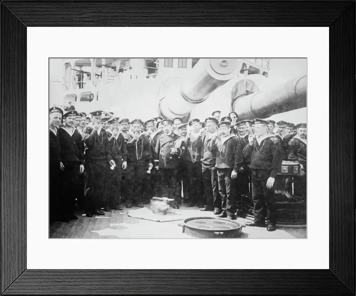 Framed Print : Serving grog on Russian Battleship, between c1910 and c1915. Creator: Bain News Service Framed Print : Serving grog on Russian Battleship, between c1910 and c1915. Creator: Bain News Service