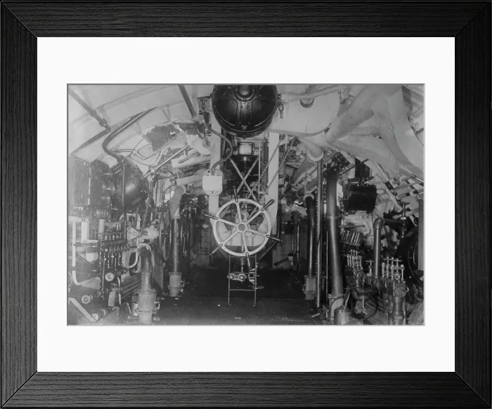 Framed Print : U.S. Submarine -- amidships, looking forward, between c1910 and c1915. Creator: Bain News Service Framed Print : U.S. Submarine -- amidships, looking forward, between c1910 and c1915. Creator: Bain News Service