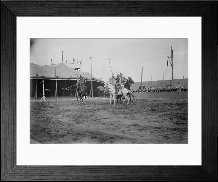 Framed Print : Wild West Polo, Coney Isl. between c1910 and c1915. Creator: Bain News Service Framed Print : Wild West Polo, Coney Isl. between c1910 and c1915. Creator: Bain News Service
