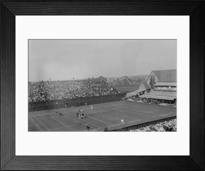 Framed Print : Williams vs Johnston [tennis], 1916. Creator: Bain News Service