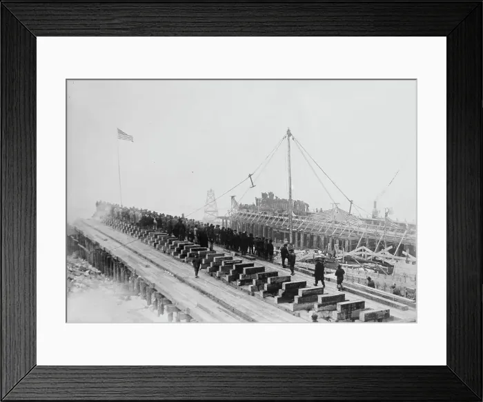 Framed Print : Submarine Co. yard, Newark, between c1915 and c1920. Creator: Bain News Service Framed Print : Submarine Co. yard, Newark, between c1915 and c1920. Creator: Bain News Service