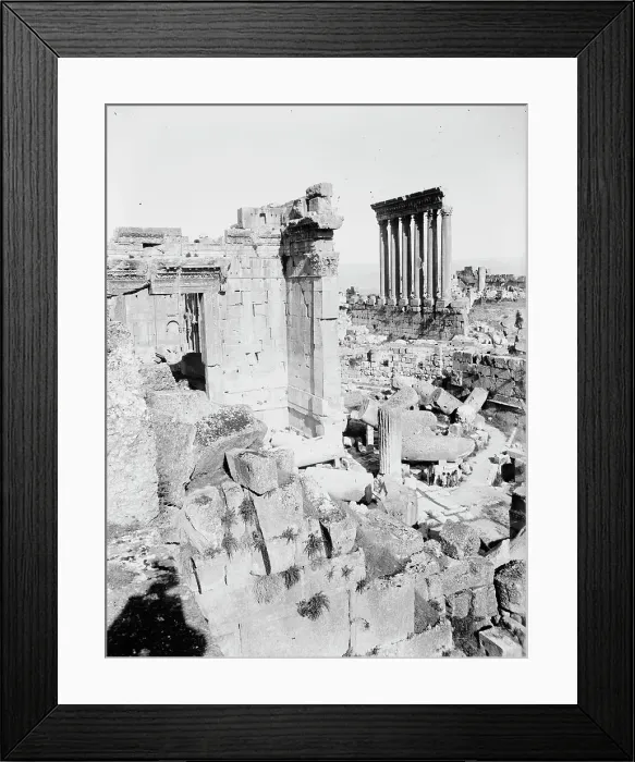 Framed Print : Temples of Jupiter & Sun, Baalbek, between c1915 and c1920. Creator: Bain News Service Framed Print : Temples of Jupiter & Sun, Baalbek, between c1915 and c1920. Creator: Bain News Service