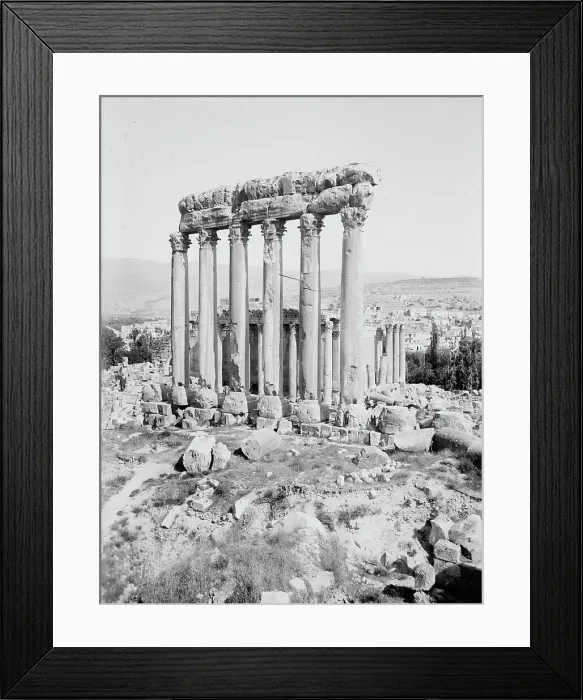 Framed Print : Temples of Sun & Jupiter, Baalbek, between c1915 and c1920. Creator: Bain News Service Framed Print : Temples of Sun & Jupiter, Baalbek, between c1915 and c1920. Creator: Bain News Service