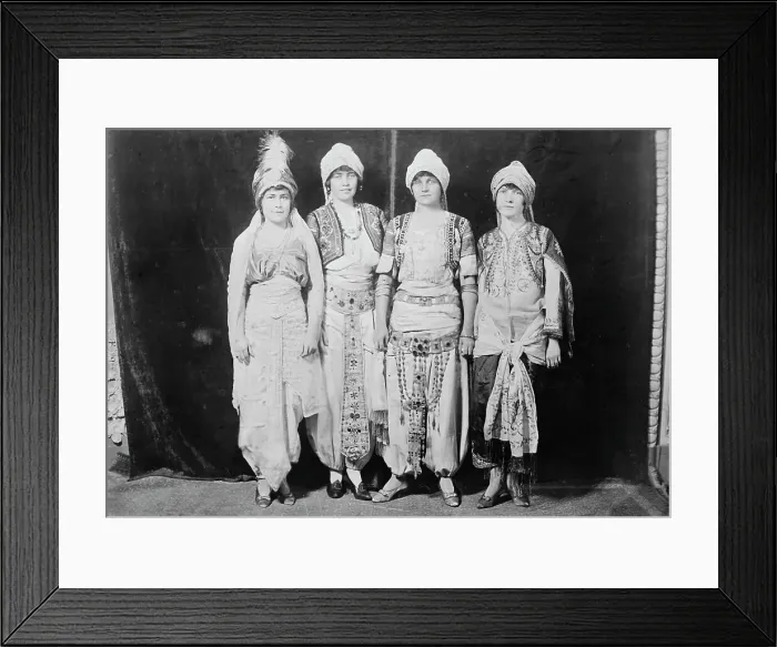 Framed Print : In costume: Ruth Deming, Helen Watson, Dorothy Thurston, Kathleen Dunn, between c1915 and c1920. Creator: Bain News Service Framed Print : In costume: Ruth Deming, Helen Watson, Dorothy Thurston, Kathleen Dunn, between c1915 and c1920. Creator: Bain News Service