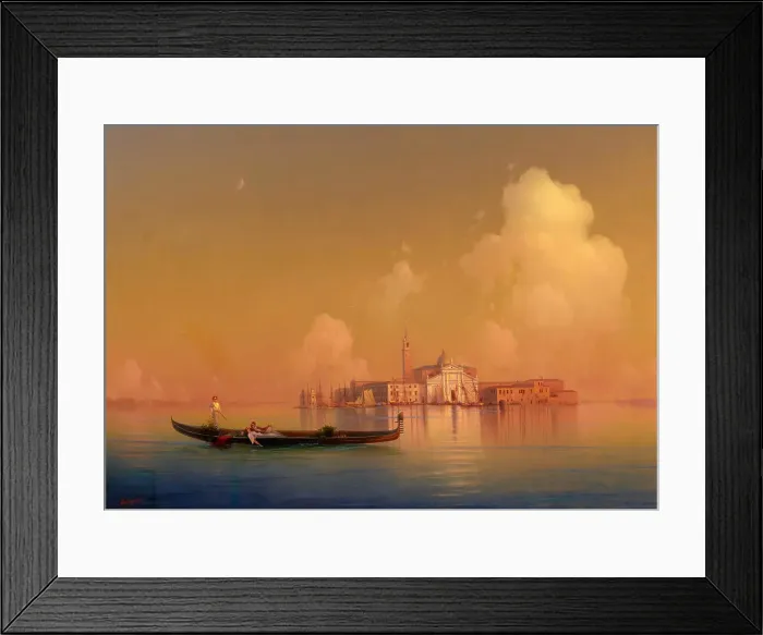 Framed Print : View of Venice with San Giorgio Maggiore and gondola, 1851. Creator: Aivazovsky, Ivan Konstantinovich (1817-1900) Framed Print : View of Venice with San Giorgio Maggiore and gondola, 1851. Creator: Aivazovsky, Ivan Konstantinovich (1817-1900)