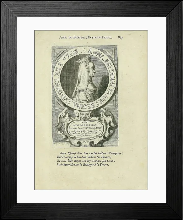 Framed Print : Anne of Brittany (1477-1514), Duchess of Brittany and Queen of France. Creator: Anonymous Framed Print : Anne of Brittany (1477-1514), Duchess of Brittany and Queen of France. Creator: Anonymous