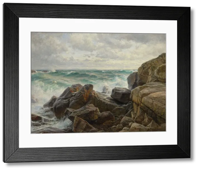 Framed Print : Kattegat in Storm, 1894. Creator: Berndt Lindholm Framed Print : Kattegat in Storm, 1894. Creator: Berndt Lindholm