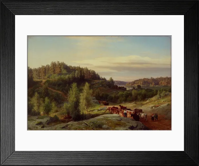 Framed Print : Landscape from Kuru in Evening Light, 1858. Creator: Werner Holmberg Framed Print : Landscape from Kuru in Evening Light, 1858. Creator: Werner Holmberg