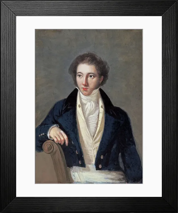 Framed Print : Portrait of the composer Vincenzo Bellini (1801-1835), First quarter of 19th cen. Creator: Anonymous Framed Print : Portrait of the composer Vincenzo Bellini (1801-1835), First quarter of 19th cen. Creator: Anonymous