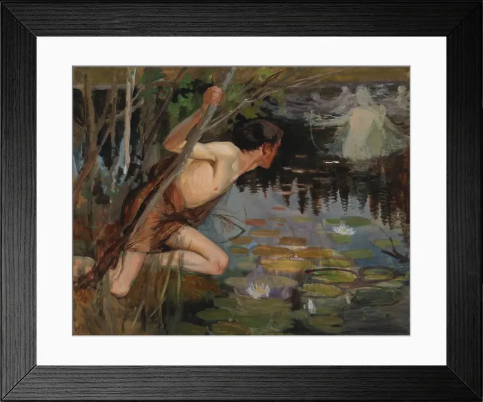 Framed Print : Youth and a Mermaid, sketch, 1896. Creator: Albert Edelfelt Framed Print : Youth and a Mermaid, sketch, 1896. Creator: Albert Edelfelt
