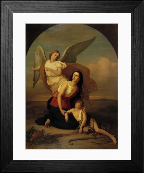 Framed Print : Hagar and Ishmael, 1858. Creator: Erik Johan Lofgren Framed Print : Hagar and Ishmael, 1858. Creator: Erik Johan Lofgren