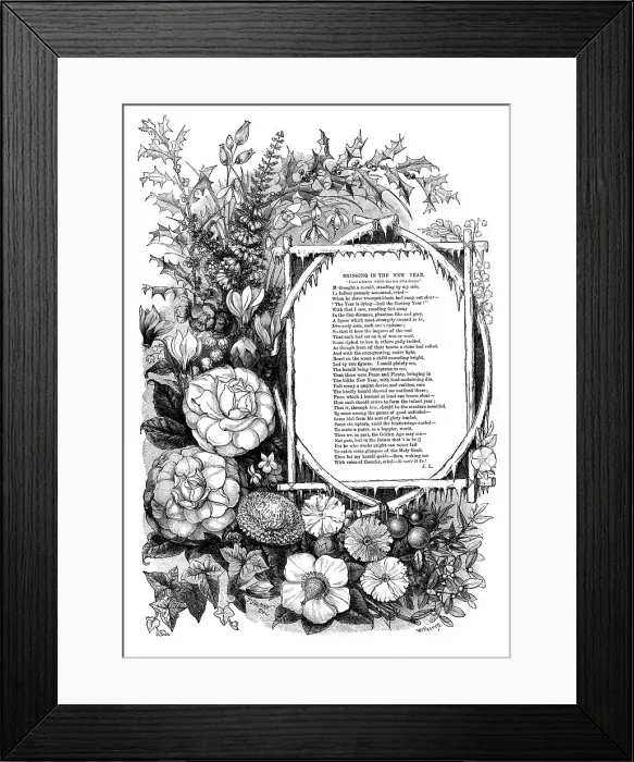 Framed Print : A New Year's Wreath, 1871. Creator: William James Palmer Framed Print : A New Year's Wreath, 1871. Creator: William James Palmer