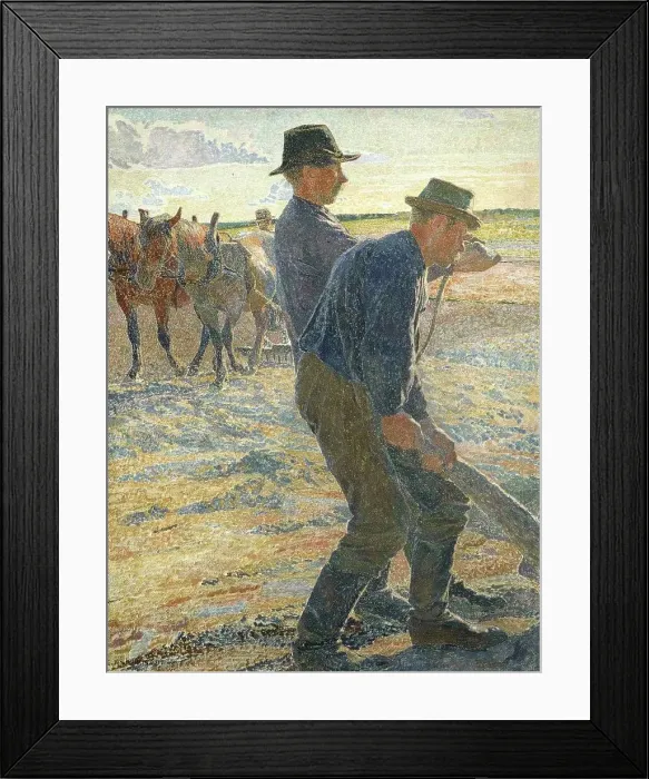 Framed Print : Ploughmen, 1907. Creator: Carl Wilhelmson Framed Print : Ploughmen, 1907. Creator: Carl Wilhelmson