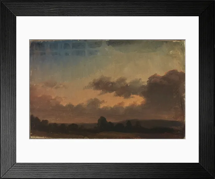 Framed Print : Cloudy sky over landscape, exercise, 1854. Creator: Werner Holmberg Framed Print : Cloudy sky over landscape, exercise, 1854. Creator: Werner Holmberg