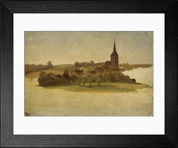 Framed Print : View Towards Erkrath Church, study, 1854. Creator: Werner Holmberg Framed Print : View Towards Erkrath Church, study, 1854. Creator: Werner Holmberg