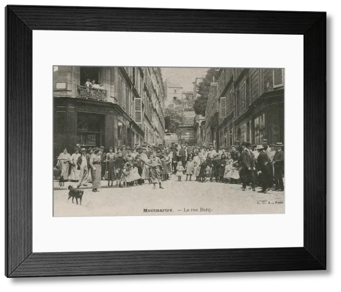 Framed Print : Paris, Montmartre. La rue Burq. Post card, 1900s. Creator: Anonymous Framed Print : Paris, Montmartre. La rue Burq. Post card, 1900s. Creator: Anonymous