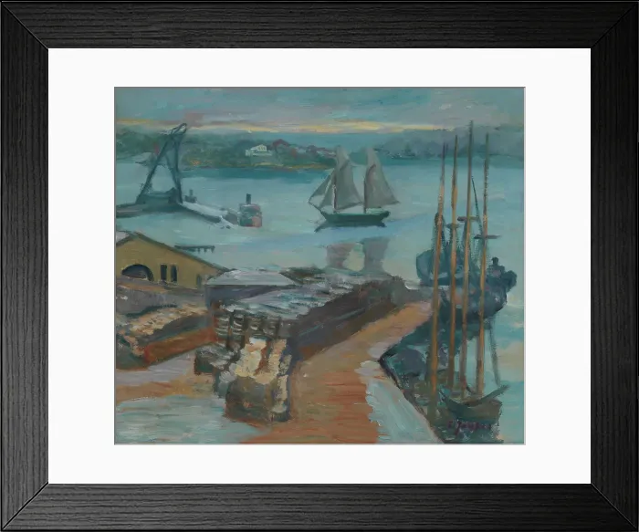Framed Print : Rainy atmosphere in the harbour, 1920-1925. Creator: Emil Jankes Framed Print : Rainy atmosphere in the harbour, 1920-1925. Creator: Emil Jankes
