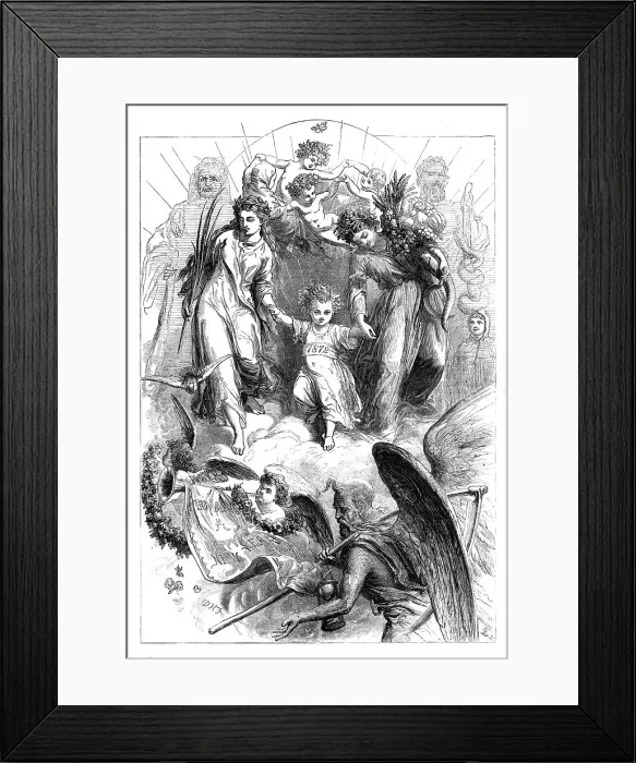 Framed Print : Bringing in the New Year, 1871. Creator: Unknown Framed Print : Bringing in the New Year, 1871. Creator: Unknown