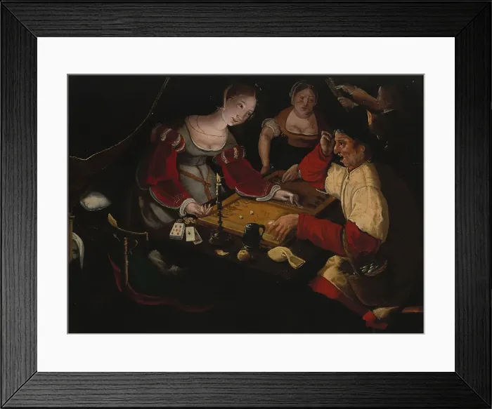 Framed Print : Backgammon Players, c1535-1540. Creator: Anonymous Framed Print : Backgammon Players, c1535-1540. Creator: Anonymous