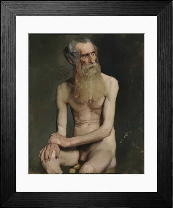 Framed Print : Old Man Seated, Academy Study, 1874-1875. Creator: Albert Edelfelt Framed Print : Old Man Seated, Academy Study, 1874-1875. Creator: Albert Edelfelt
