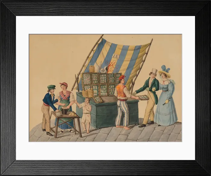 Framed Print : Street vendors in Naples: Frutti di Mare, c 1830. Creator: Anonymous Framed Print : Street vendors in Naples: Frutti di Mare, c 1830. Creator: Anonymous