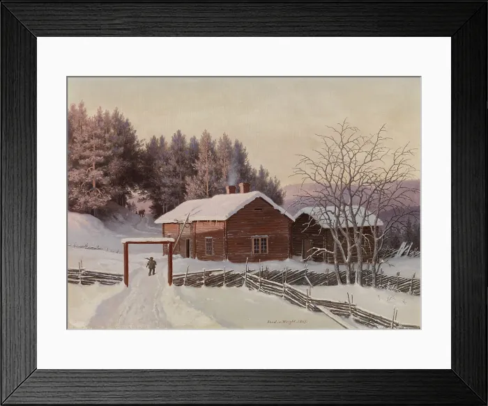 Framed Print : Winter Landscape at Sunset, 1867. Creator: Ferdinand von Wright Framed Print : Winter Landscape at Sunset, 1867. Creator: Ferdinand von Wright