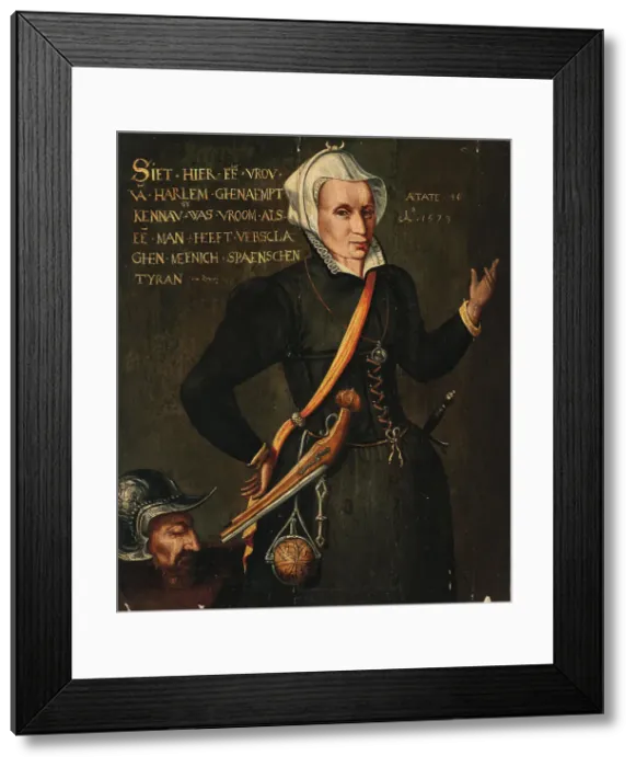 Framed Print : Portrait of Kenau Simonsdochter Hasselaer (1526-1588), 1573. Creator: Anonymous Framed Print : Portrait of Kenau Simonsdochter Hasselaer (1526-1588), 1573. Creator: Anonymous