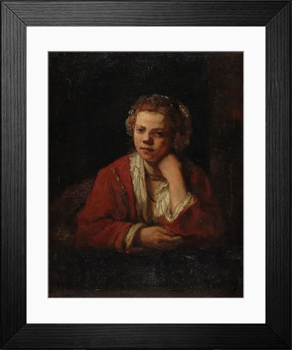 Framed Print : Young Girl, copy after Rembrandt, 1899. Creator: Widolfa von Engestrom-Ahrenberg Framed Print : Young Girl, copy after Rembrandt, 1899. Creator: Widolfa von Engestrom-Ahrenberg