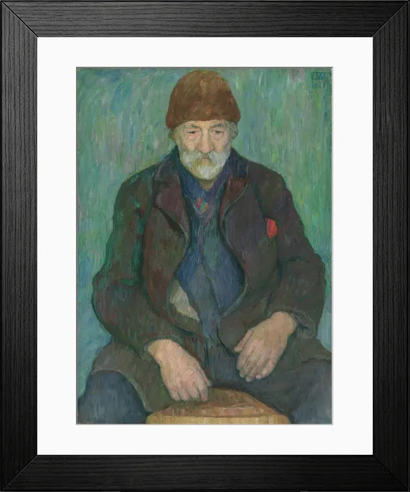 Framed Print : Old Man with Fur Hat, 1911. Creator: Erik Werenskiold Framed Print : Old Man with Fur Hat, 1911. Creator: Erik Werenskiold