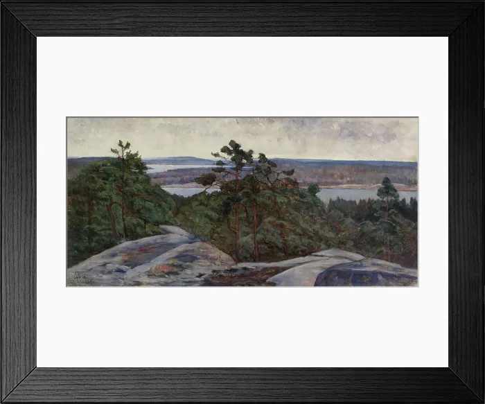 Framed Print : Landscape with a Lake, 1875-1930. Creator: Ada Thilen Framed Print : Landscape with a Lake, 1875-1930. Creator: Ada Thilen