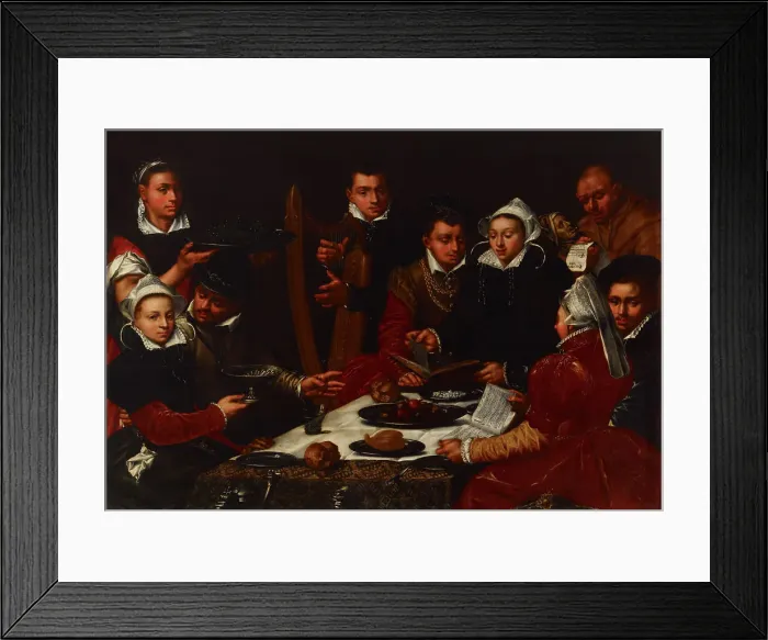 Framed Print : A Musical Company, 1615. Creator: Dirck Barendsz