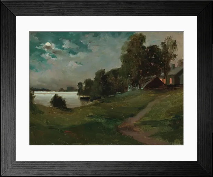 Framed Print : Haikko Villa in Moonlight, 1880. Creator: Albert Edelfelt Framed Print : Haikko Villa in Moonlight, 1880. Creator: Albert Edelfelt