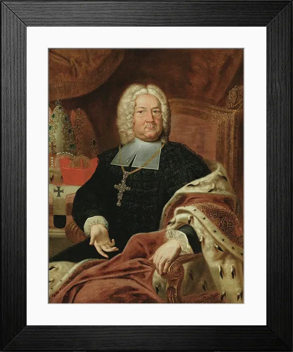 Framed Print : Portrait of Friedrich Karl von Schönborn (1674-1746), Prince-Bishop of Würzburg and... 18th century Creator: Anonymous Framed Print : Portrait of Friedrich Karl von Schönborn (1674-1746), Prince-Bishop of Würzburg and... 18th century Creator: Anonymous