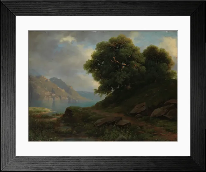 Framed Print : Alpine Landscape, 1830-1864. Creator: Alexandre Calame Framed Print : Alpine Landscape, 1830-1864. Creator: Alexandre Calame