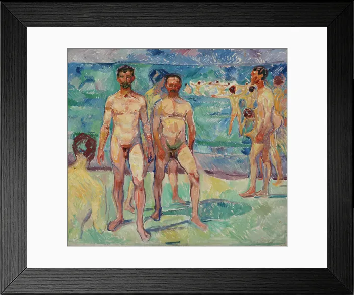 Framed Print : Bathing Men; Middle Age, 1907-1908. Creator: Edvard Munch Framed Print : Bathing Men; Middle Age, 1907-1908. Creator: Edvard Munch