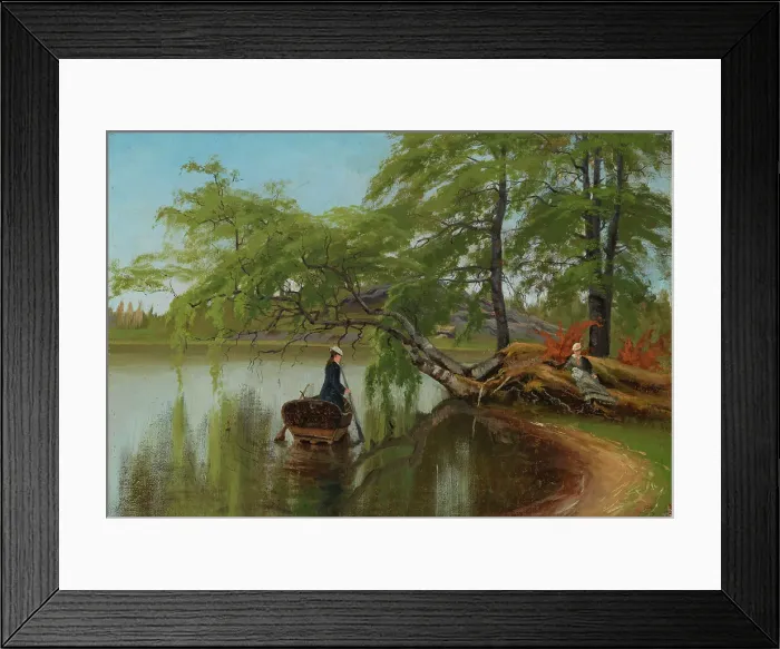Framed Print : Girls on the beach, 1869. Creator: Fanny Churberg Framed Print : Girls on the beach, 1869. Creator: Fanny Churberg