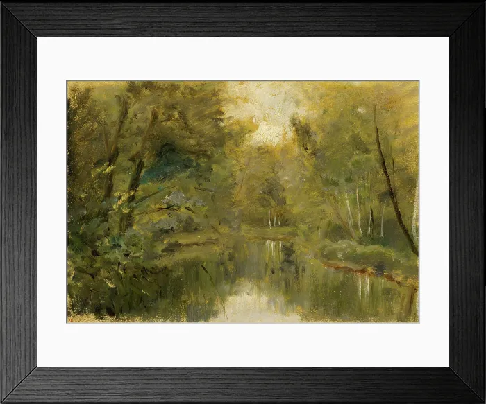 Framed Print : A Forest Pond, 1875-1899. Creator: César de Cock Framed Print : A Forest Pond, 1875-1899. Creator: César de Cock