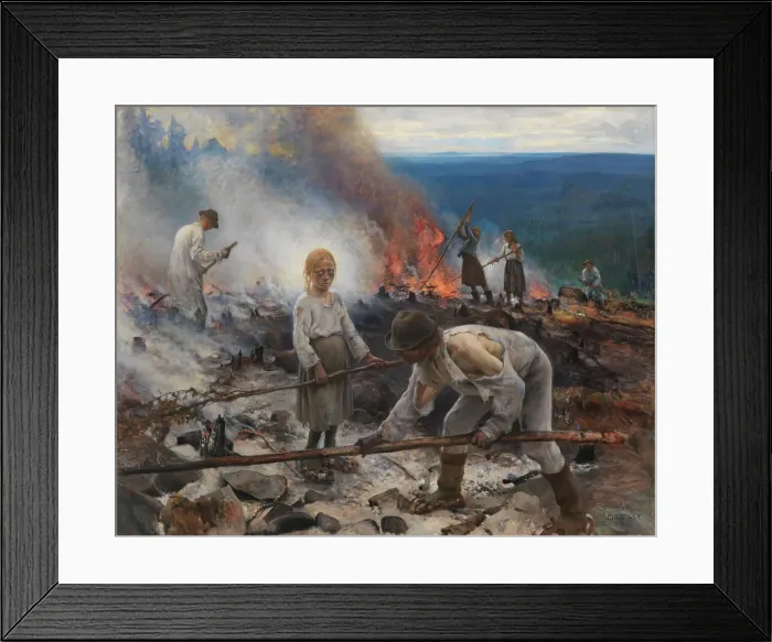 Framed Print : Under the Yoke (Burning the Brushwood), 1893. Creator: Eero Jarnefelt Framed Print : Under the Yoke (Burning the Brushwood), 1893. Creator: Eero Jarnefelt