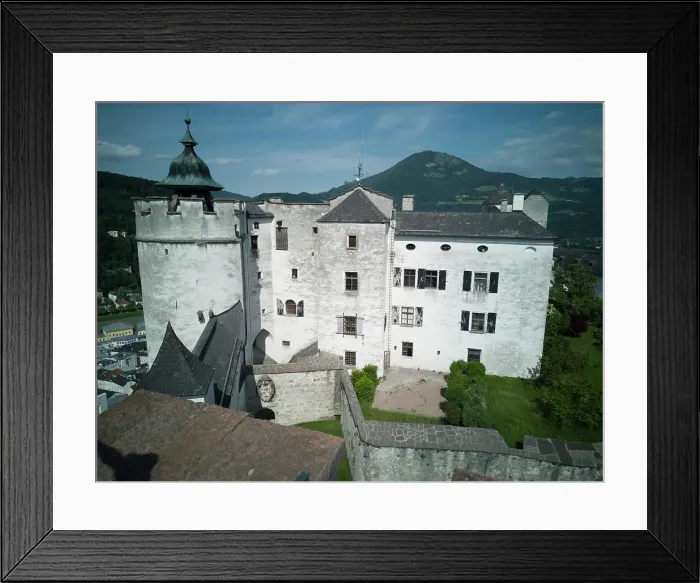 Framed Print : Looking down onto the turret and interior of the Festung Hohensalzburg, 2022. Creator: Ethel Davies Framed Print : Looking down onto the turret and interior of the Festung Hohensalzburg, 2022. Creator: Ethel Davies