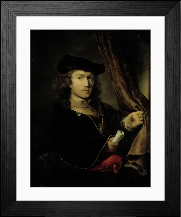Framed Print : Self Portrait of Ferdinand Bol, 1630-1680. Creator: Ferdinand Bol