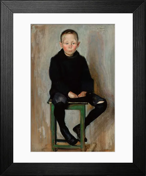Framed Print : Boy Sitting, 1907. Creator: Verner Thome Framed Print : Boy Sitting, 1907. Creator: Verner Thome
