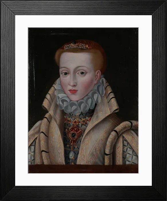 Framed Print : Portrait of Anna of Austria (1549-1580), Queen consort of Spain and Portugal, 2nd half of 16th cen. Creator: Anonymous Framed Print : Portrait of Anna of Austria (1549-1580), Queen consort of Spain and Portugal, 2nd half of 16th cen. Creator: Anonymous