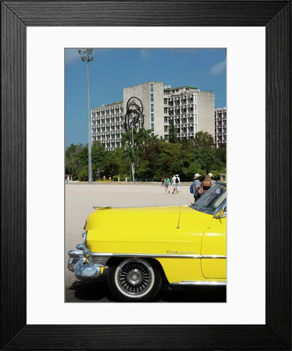 Framed Print : American Cadillac in front of a government building, Plaza de la Revolucion, Havana, Cuba, 2024. Creator: Ethel Davies Framed Print : American Cadillac in front of a government building, Plaza de la Revolucion, Havana, Cuba, 2024. Creator: Ethel Davies