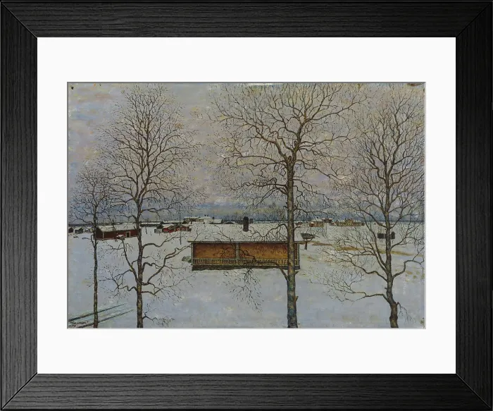 Framed Print : Winter Landscape, 1935. Creator: Vilho Lampi Framed Print : Winter Landscape, 1935. Creator: Vilho Lampi