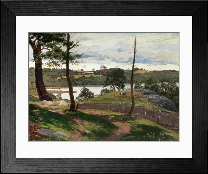 Framed Print : Landscape in August, 1877. Creator: Fanny Churberg Framed Print : Landscape in August, 1877. Creator: Fanny Churberg