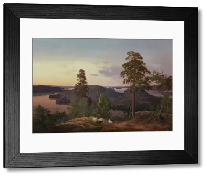 Framed Print : View from Haminalahti, 1853. Creator: Ferdinand von Wright Framed Print : View from Haminalahti, 1853. Creator: Ferdinand von Wright