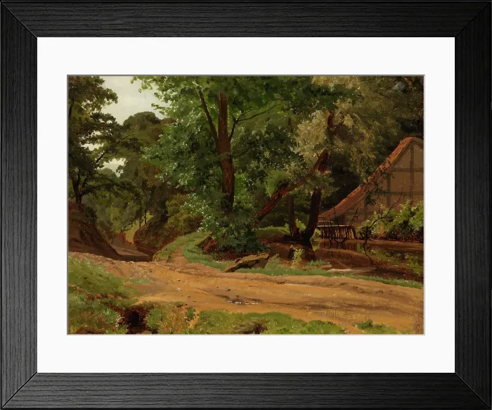 Framed Print : A road and a building in a landscape, 1855. Creator: Werner Holmberg Framed Print : A road and a building in a landscape, 1855. Creator: Werner Holmberg