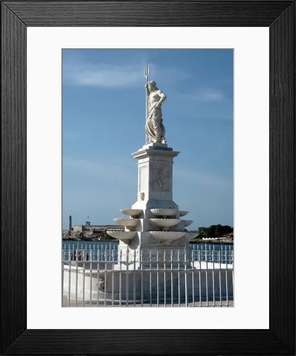 Framed Print : The Fountain of Neptune on the famous Malecon, or seafront promenade, Havana, Cuba, 2024. Creator: Ethel Davies Framed Print : The Fountain of Neptune on the famous Malecon, or seafront promenade, Havana, Cuba, 2024. Creator: Ethel Davies